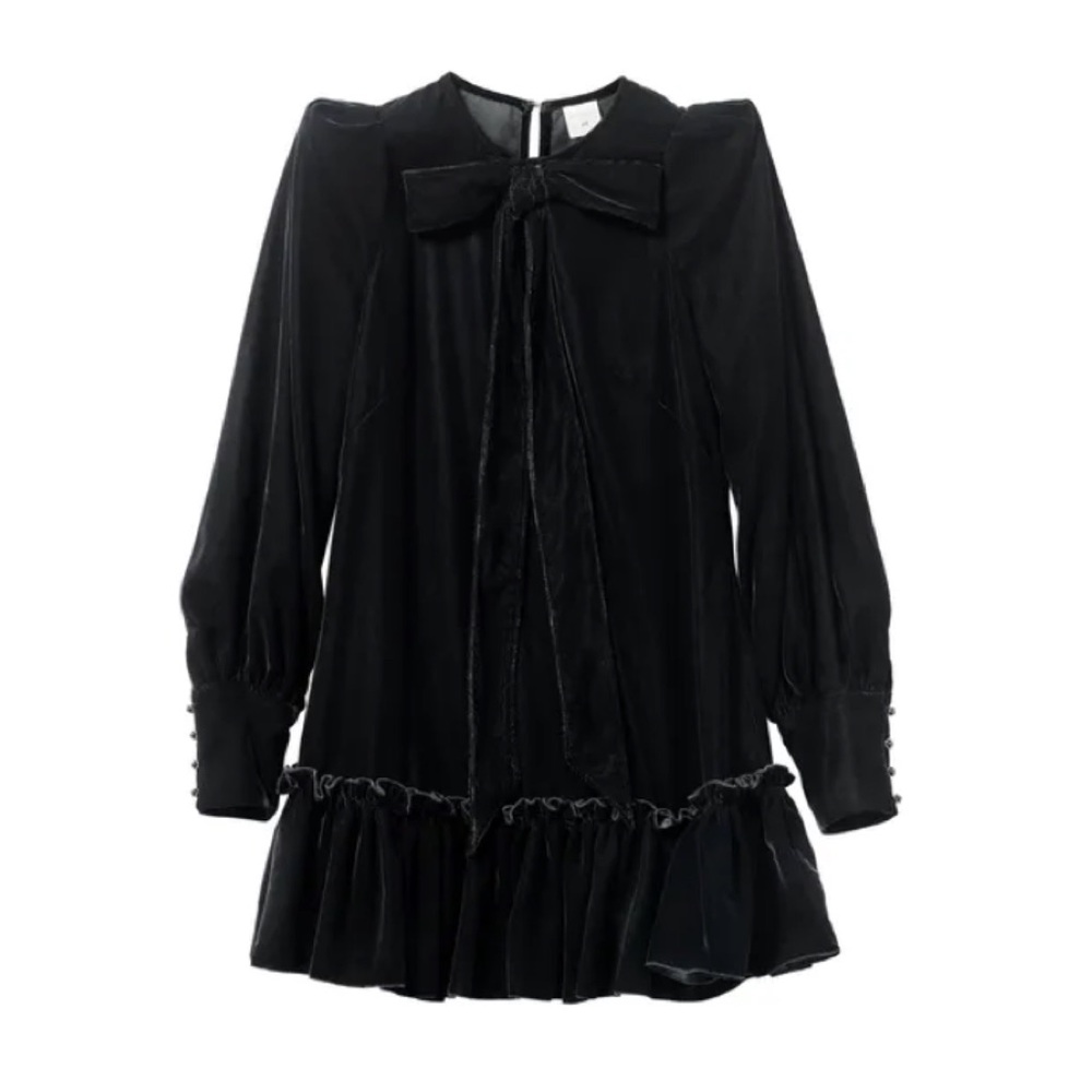 NWOT Vampire’s Wife for H&M Black Velvet Bow Dress